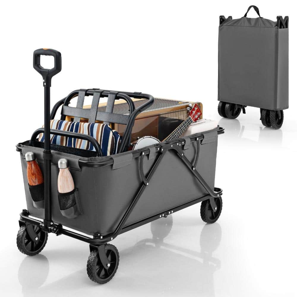 45 Gal Collapsible Folding Utility Wagon Cart with Locking Adjustable Handle 7 in Swivel Wheels Gray price history on PriceWatchPro