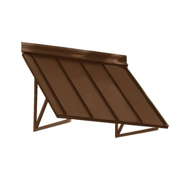AWNTECH 6.7 ft. Houstonian Metal Standing Seam Fixed Awning (80 in. W x 24 in. H x 24 in. D) Copper