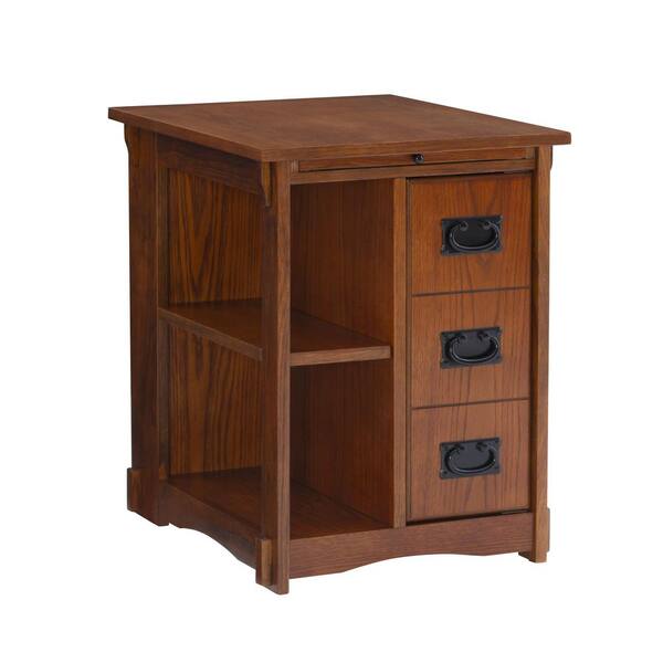 Powell Company Mission Oak Storage Cabinet Table
