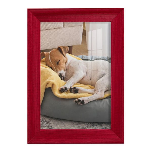 Wexford Home Grooved 5 in. x 7 in. Red Picture Frame