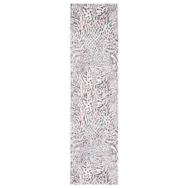 SAFAVIEH Amsterdam Ivory/Blush 2 ft. x 8 ft. Animal Print Runner Rug