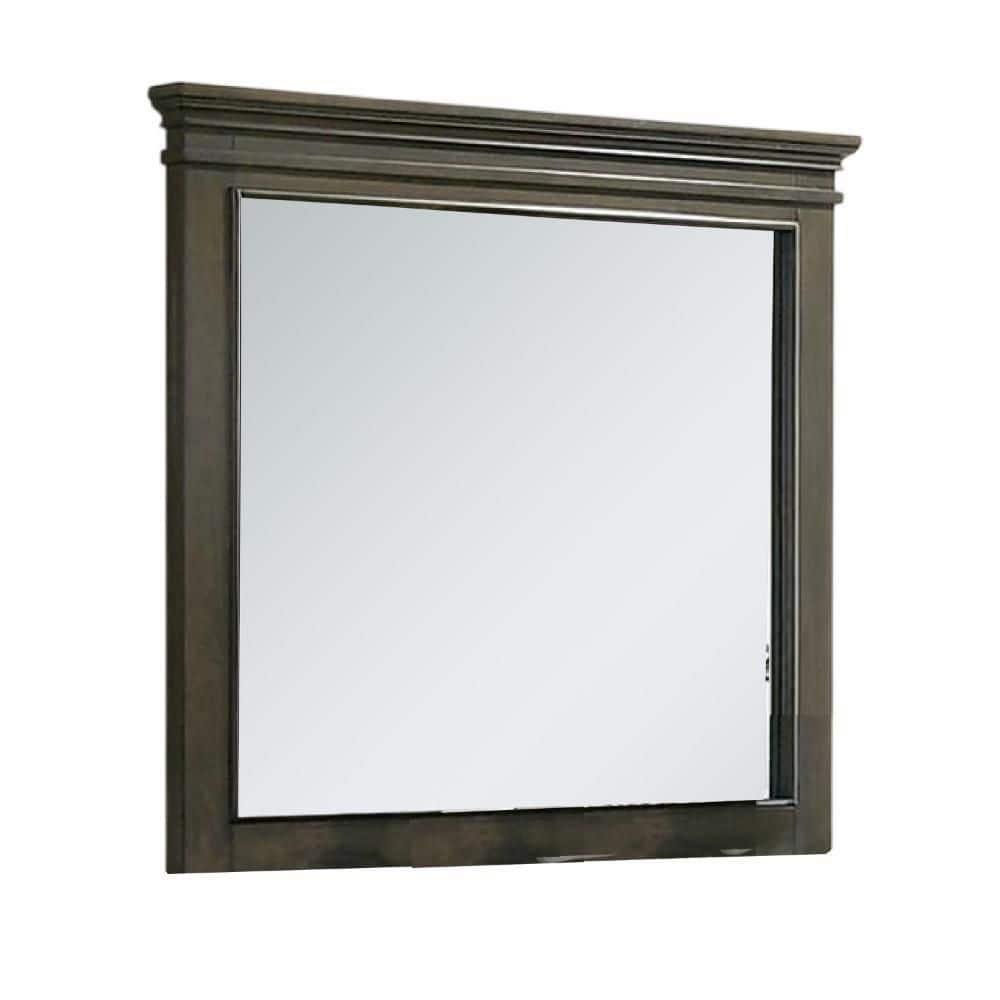 Benjara Revy Gray 42.87 in. W x 39 in. H Rectangle Wood Framed