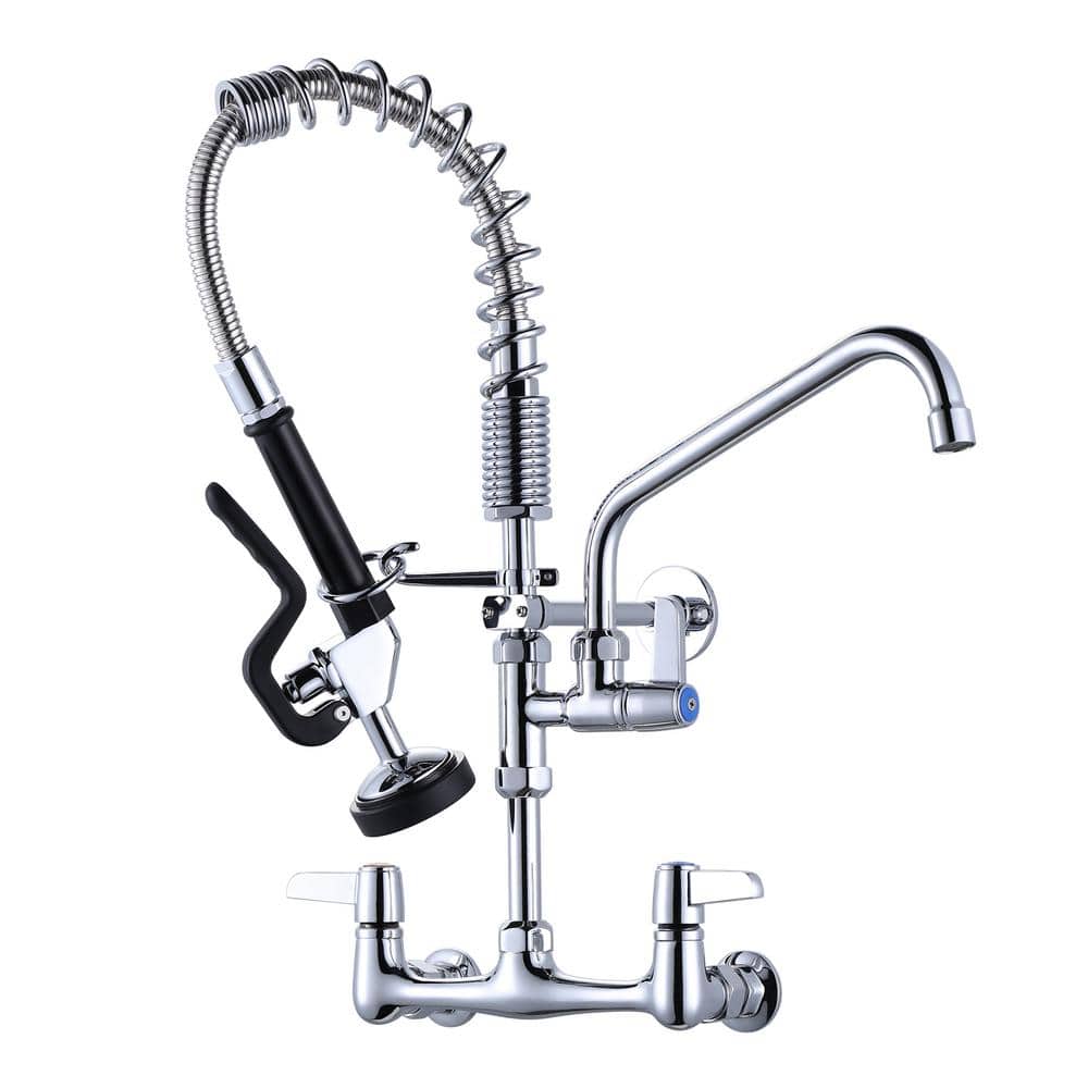 WOWOW Solid Brass 21 in. H Commercial Triple-Handle Pull Down Sprayer ...