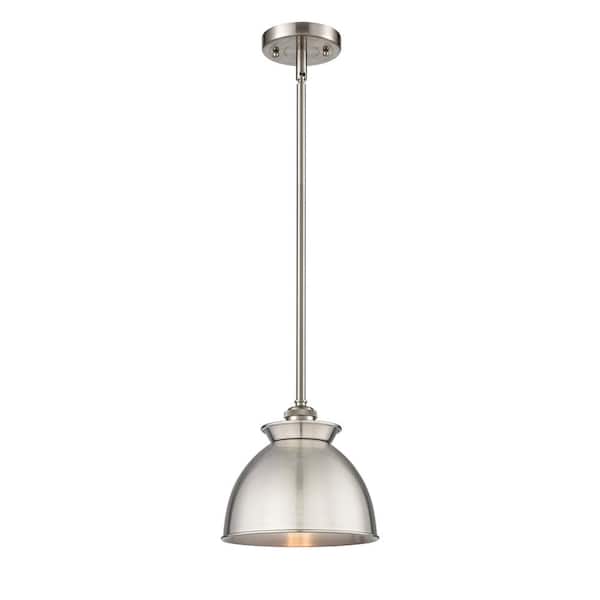 Innovations Adirondack 100-Watt 1-Light Brushed Satin Nickel Standard Mini Pendant Light with Metal Shade