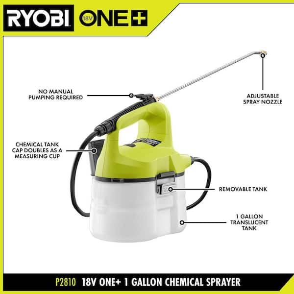 RYOBI ONE+ 18V Cordless Battery 1 Gal. Chemical Sprayer (Tool Only