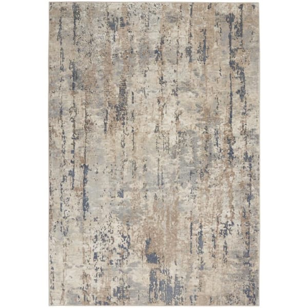 6 ft. x 9 ft. Beige Abstract Power Loom Area Rug