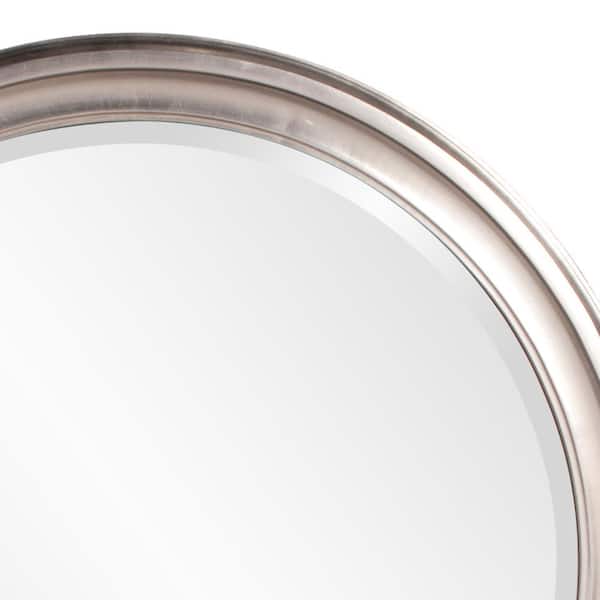Marley Forrest - Medium Round Silver Leaf Beveled Glass Casual Mirror (36 in. H x 36 in. W)