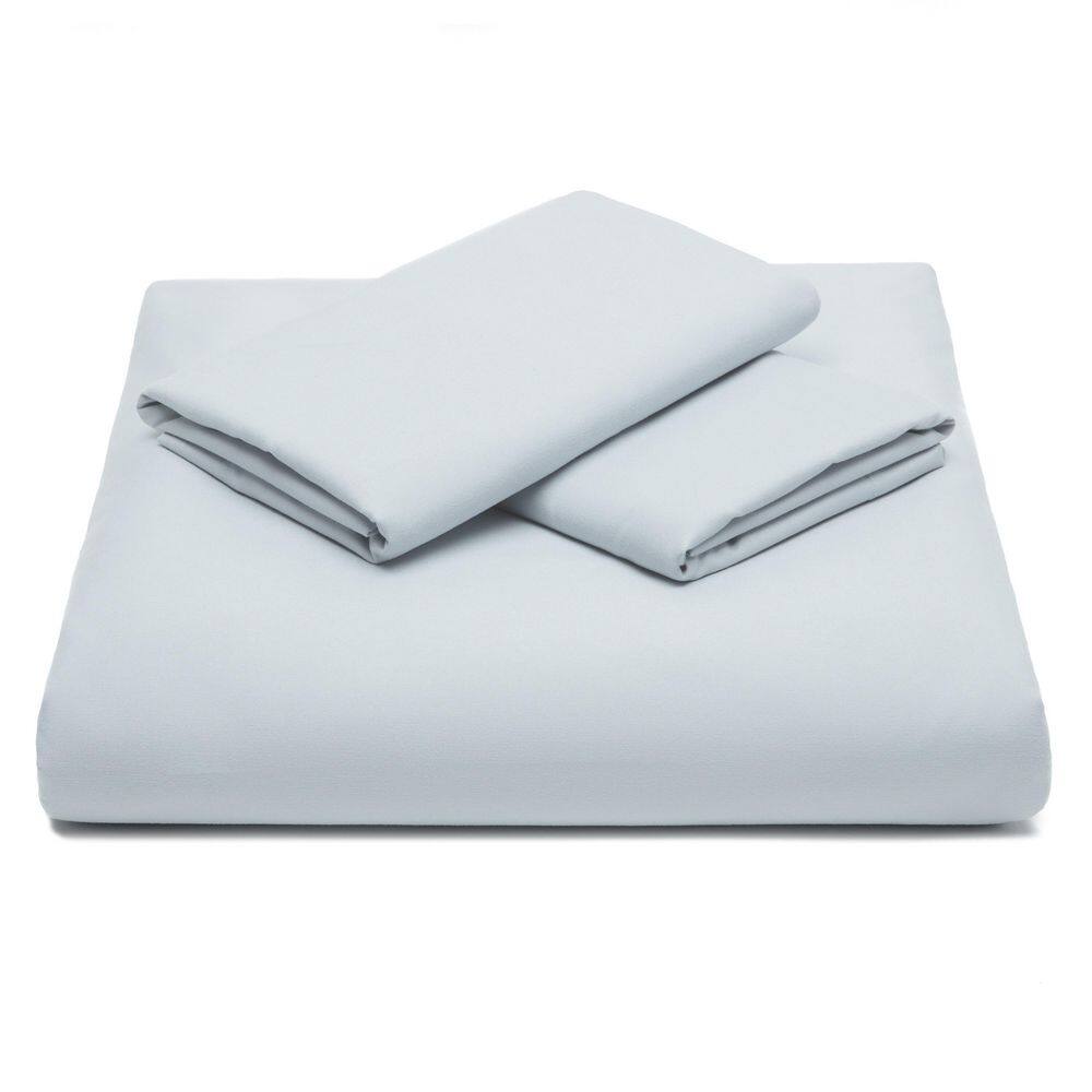Pearl Blue Microfiber Full/Queen Duvet Cover Set