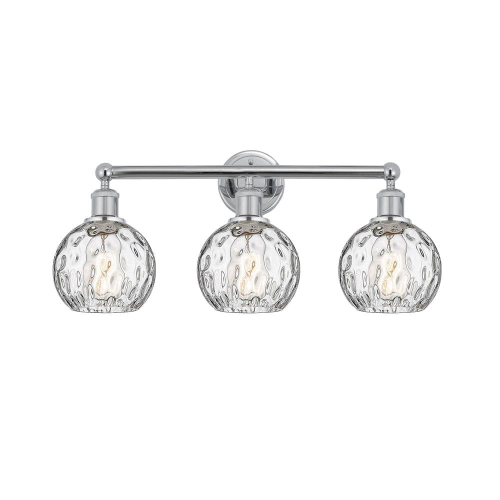 Athens Water Glass 24 in. 3-Light Polished Chrome Vanity Light with Glass Shade price history on PriceWatchPro