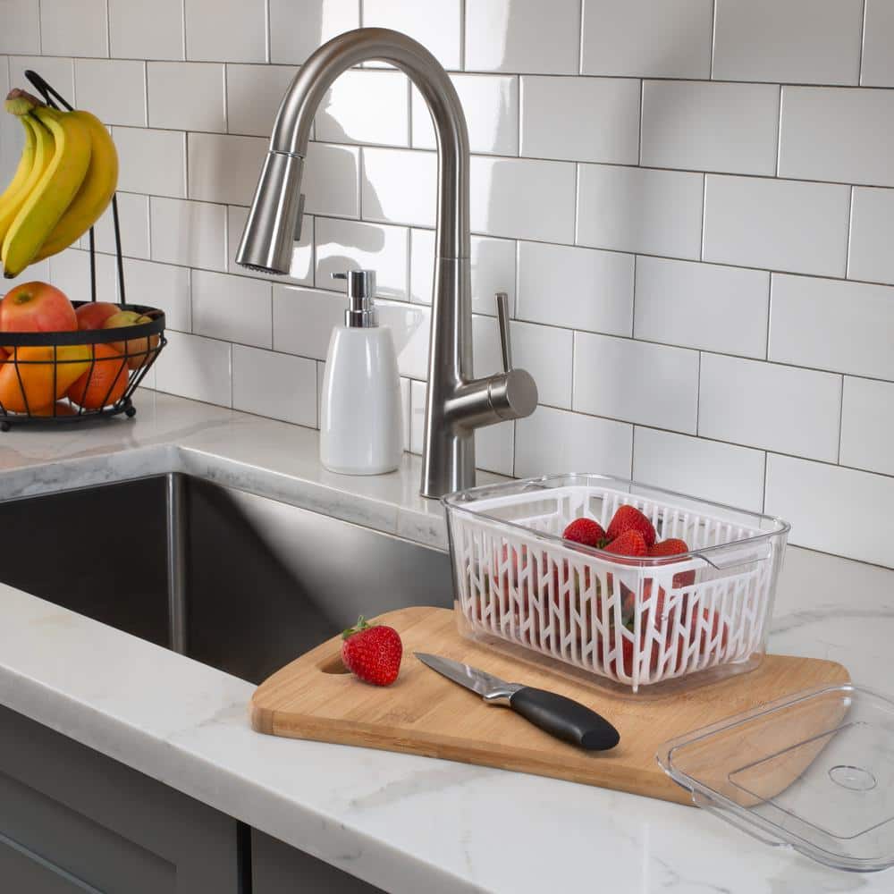 Clear Plastic Storage Container with Strainer