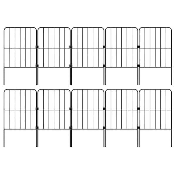 24 in. Metal Decorative Garden Fence Rustproof Wire Edging Panels for Outdoor Yard Landscape Patio 10 Pack 10ft Long