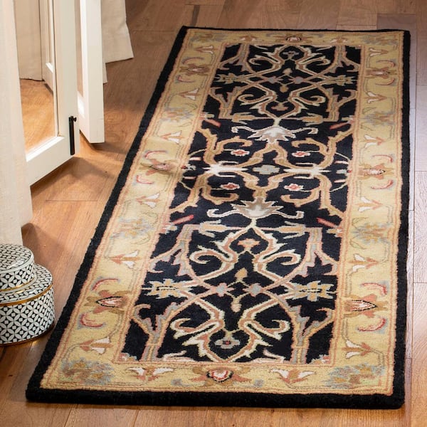 Heritage Charcoal/Beige 2 ft. x 14 ft. Border Runner Rug