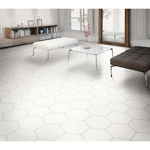 Rhythm White 11.22 in. x 12.95 in. Matte Stone Look Porcelain Floor and Wall Tile (10.752 sq. ft./Case)
