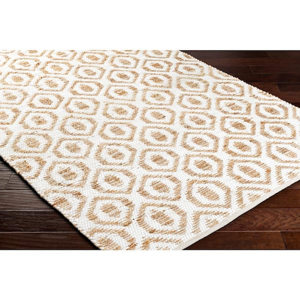 Jean Beige/Cream Geometric 3 ft. x 8 ft. Indoor Runner Area Rug