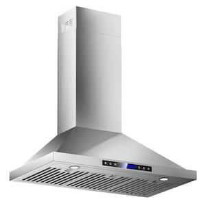 36 in. 400 CFM Convertible Wall Mount Range Hood with Remote, Touch Control LCD, Long-term Warranty in Stainless Steel