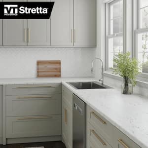 4 ft. White Laminate Countertop Kit with Full-Thickness Square Edge in Alabaster Slate