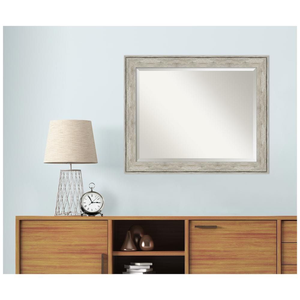 Rectangular Silver Metallic Framed Bathroom Vanity Mirror