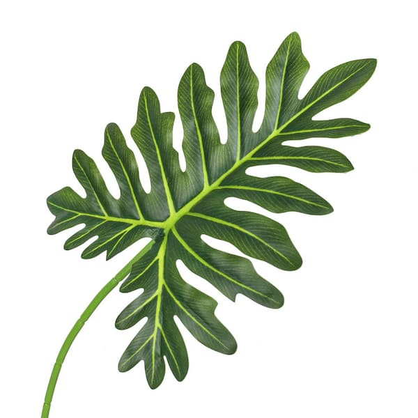 23 in. Real Touch Artificial Selloum Philodendron Leaf Stem Plant Greenery Foliage Spray Branch (Set of 4)