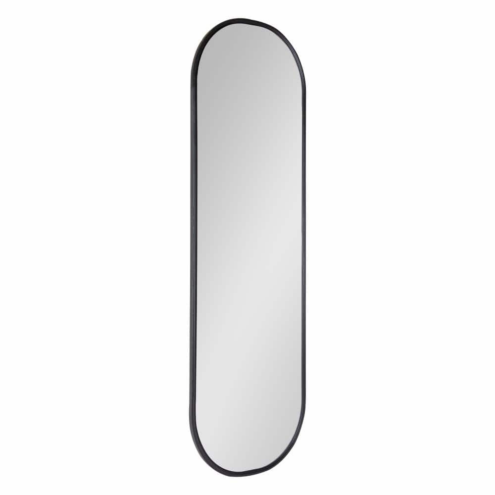 Elegant Minimalist Black Oval Full-Length Vanity Mirror