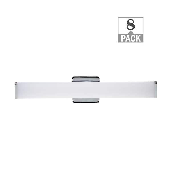 ETi 24 in. Chrome LED Vanity Light Bar Selectable Warm White to Daylight Bathroom Lighting 120-277v 1650 Lumens (8-Pack)