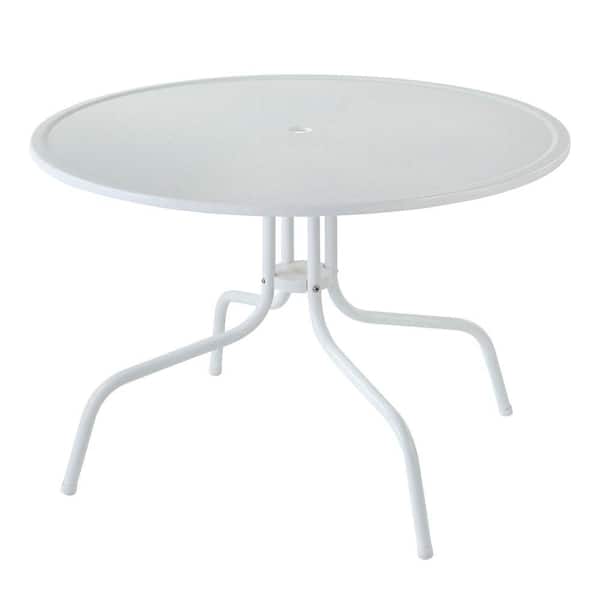 CROSLEY FURNITURE Griffith White Metal Patio Dining Table