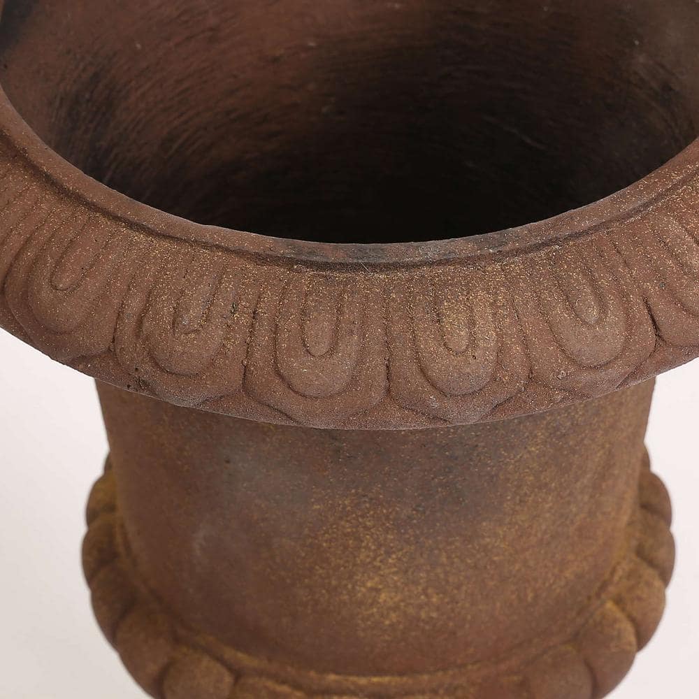 Rustic Brown 25" MgO Urn Planter for Indoor/Outdoor Decor