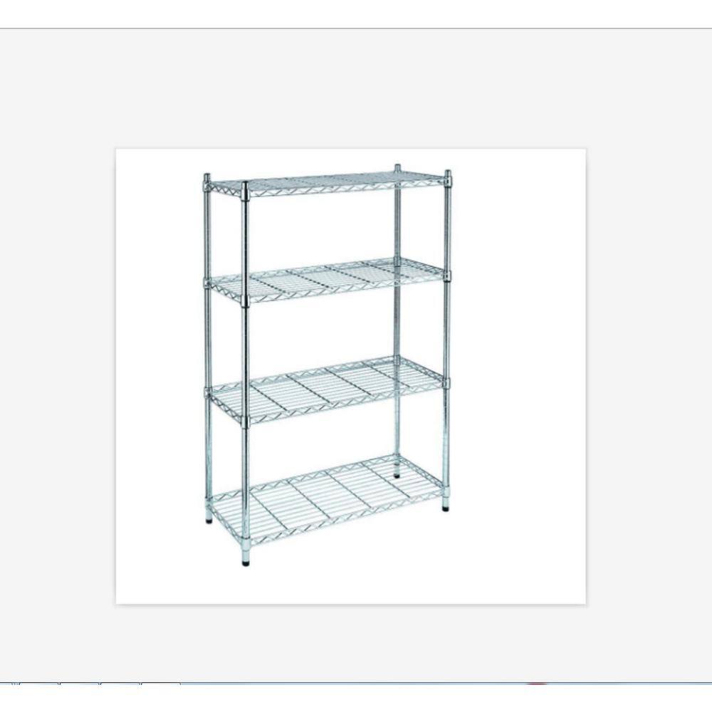 HDX Chrome 4Tier Steel Wire Storage Shelving Unit (36 in. W x 54 in. H