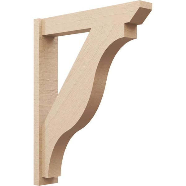 Ekena Millwork 6 in. x 40 in. x 32 in. Funston Slat Rough Cedar Woodgrain Timberthane Polyurethane Outlooker, Primed Tan