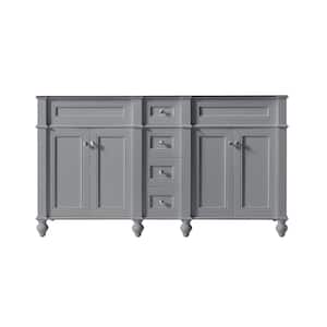 Margaux 60 in. W x 22 in. D x 34.2 in. H Bath Vanity Cabinet Only in Taupe Grey