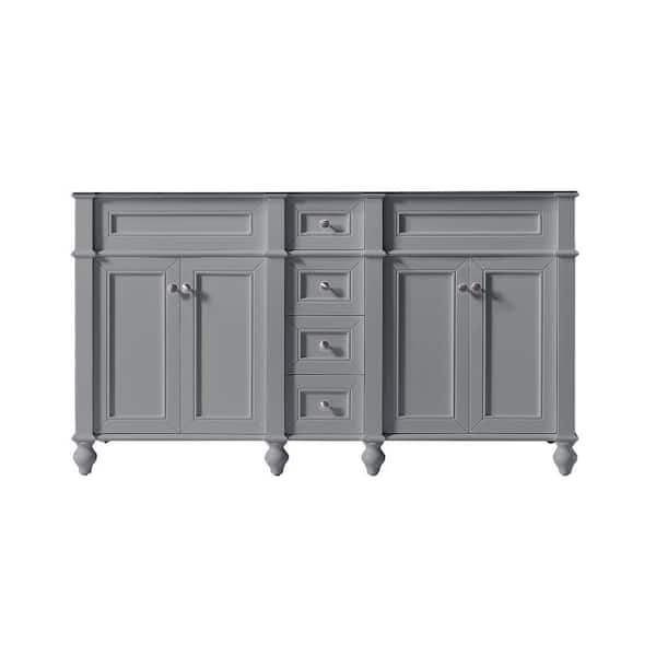 Exclusive Heritage Margaux 60 in. W x 22 in. D x 34.2 in. H Bath Vanity Cabinet Only in Taupe Grey