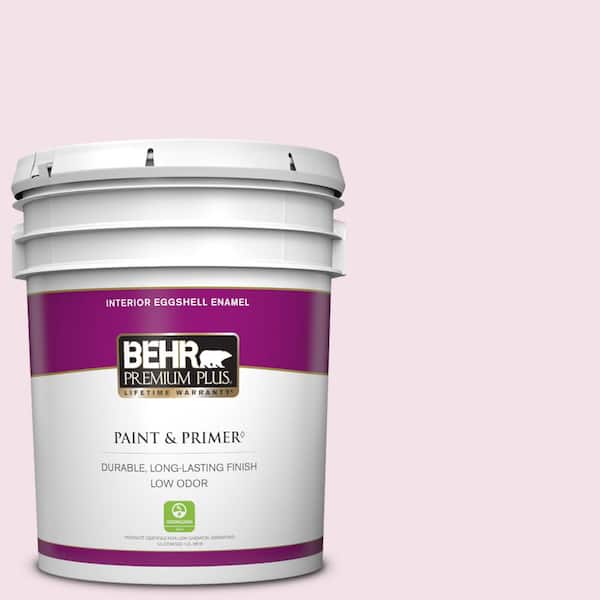 BEHR PREMIUM PLUS 5 gal. #690C-2 Pink Amour Eggshell Enamel Low Odor Interior Paint & Primer