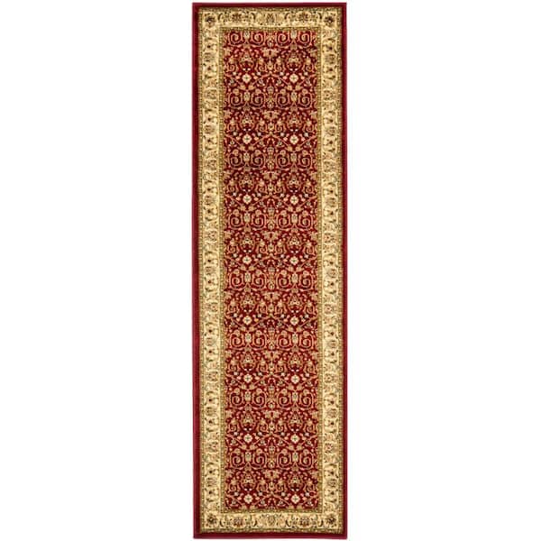 SAFAVIEH Lyndhurst Red/Ivory 2 ft. x 10 ft. Speckled Floral Border Runner Rug