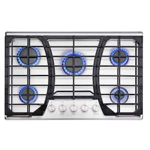 30 in. Gas Cooktop in Stainless Steel with 5 Italy Sabaf Sealed Burners