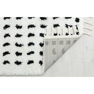 Calm Creation Dots Modern White 5 ft. x 7 ft. Area Rug