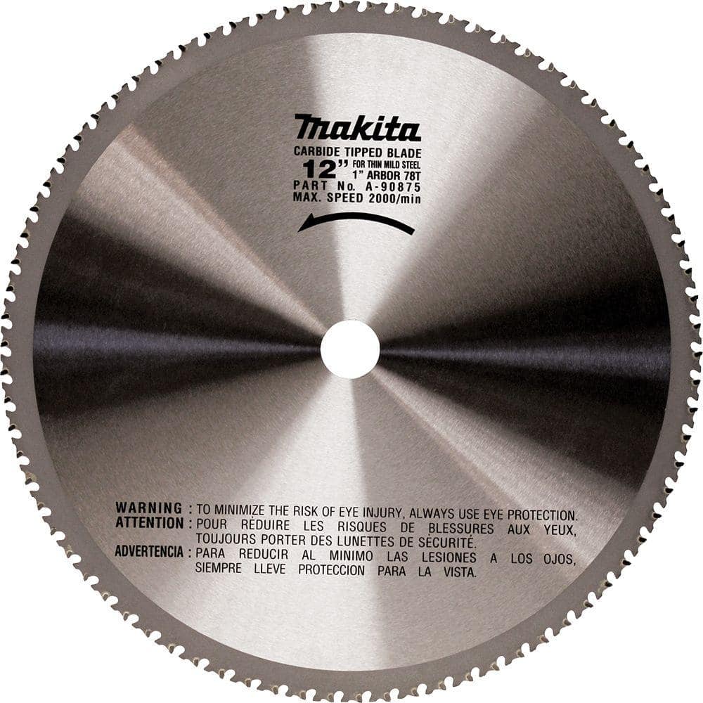 Makita 12 in. x in. 78 TPI Carbide Metal Cutting Blade A-90875 The Home  Depot