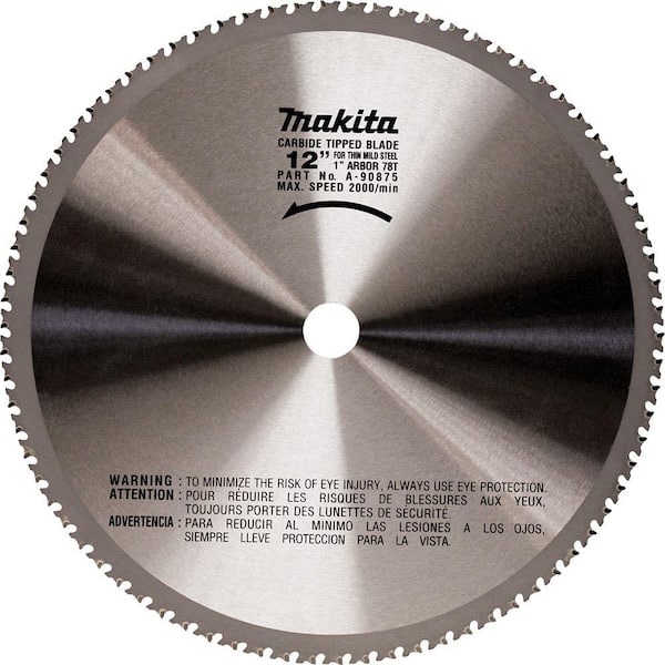 Makita 12 in. x in. 78 TPI Carbide Metal Cutting Blade A-90875 The Home  Depot