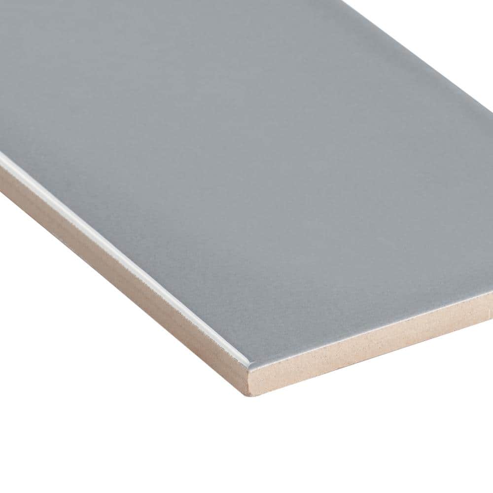 Abbey Road 4-in x 12-in Polished Gray Porcelain Subway Tile
