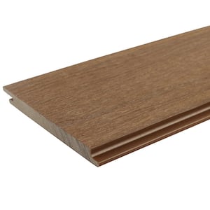All Weather System 0.5 in. x 5.5 in. x 1 ft. Peruvian Teak Composite Siding Sample Board