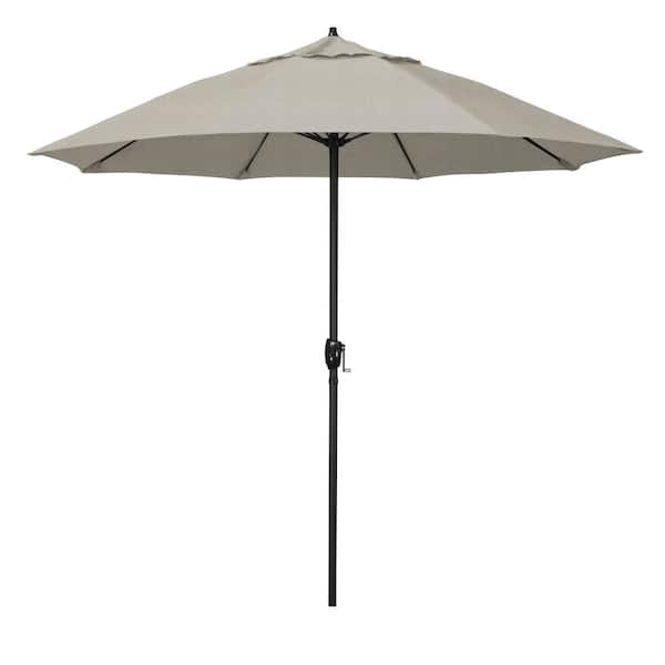 California Umbrella 9 ft. Bronze Aluminum Market Patio Umbrella with Fiberglass Ribs and Auto Tilt in Woven Granite Olefin