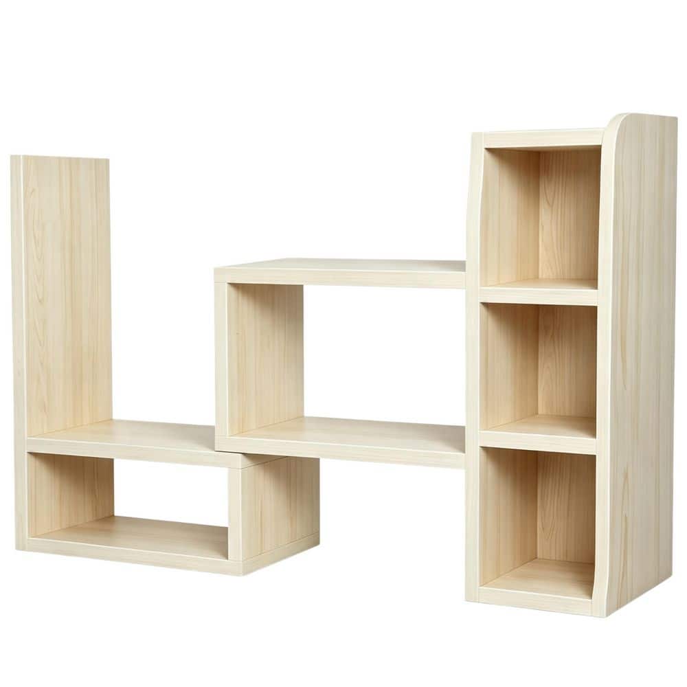 "Brown 16.3"" x 13.8"" Wooden Desktop Organizer Shelf - Suitable for desk organization and storing various accessories." price history on PriceWatchPro