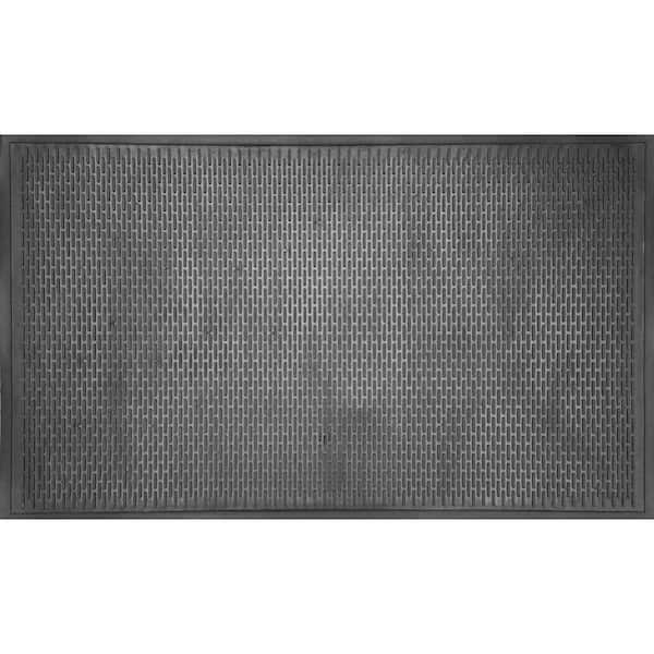 59 in. x 35.5 in. Black Rubber Outdoor Door Mat