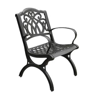 Luxury Black Stationary Aluminum Outdoor Dining Chair
