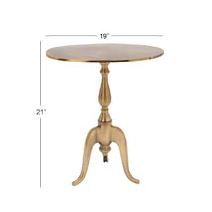 12 in. Gold Small Large Round Aluminum End Accent Table