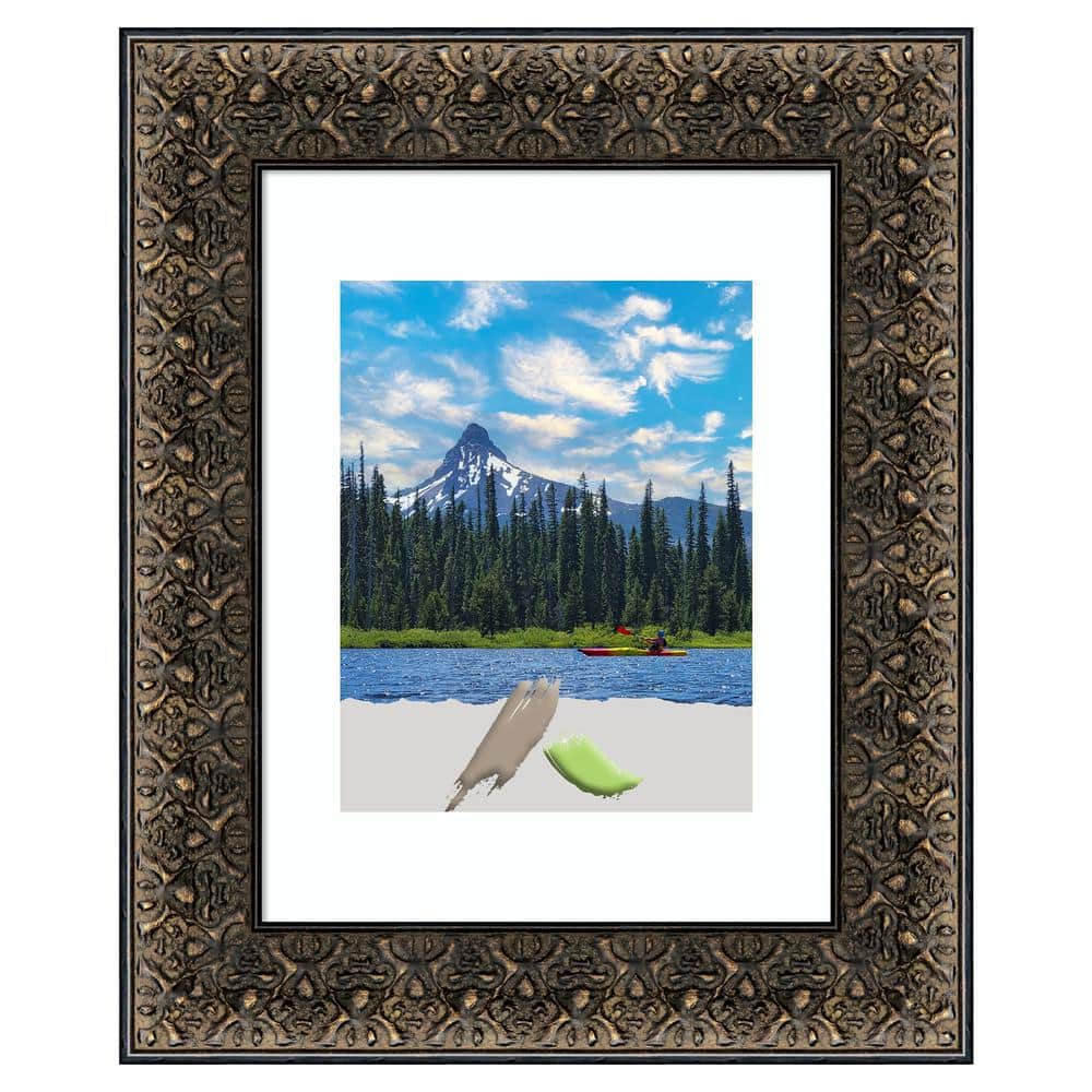 Antiqued Black and Gold Wood Wall Picture Frame
