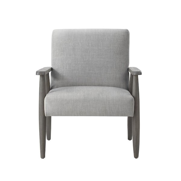 Rustic Manor Elana Grey/Grey Upholstered Linen Arm Chair With Square Arm