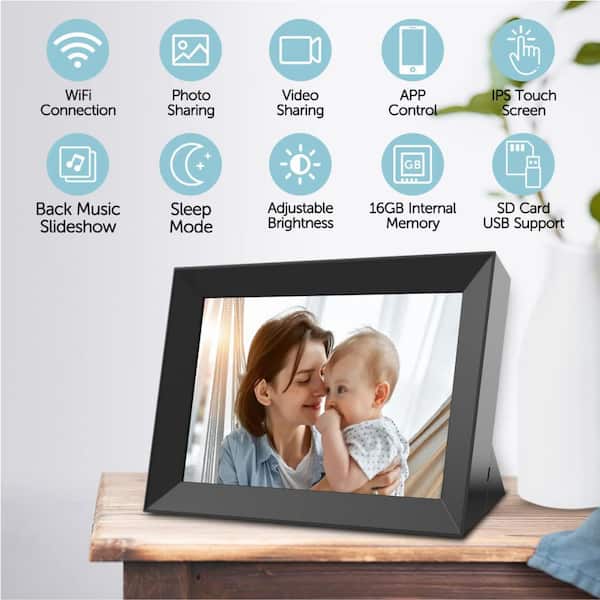 ECO4LIFE 8 in. Wi-Fi Digital Photo Frame with Auto Rotation