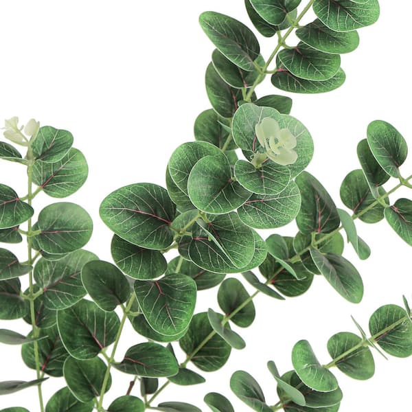 36 in. Natural Touch Artificial Eucalyptus Leaf Stem Plant Greenery Foliage Spray Branch (Set of 3)