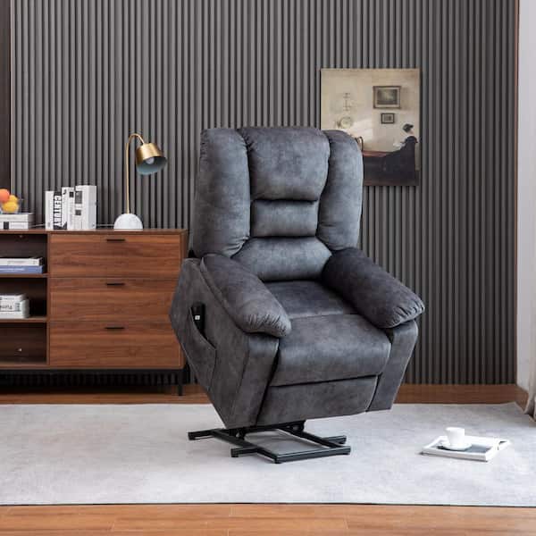 Gray Fabric Recliners Lift Chair Relax Sofa Chair Electric Reclining for Elderly (Set of 1)