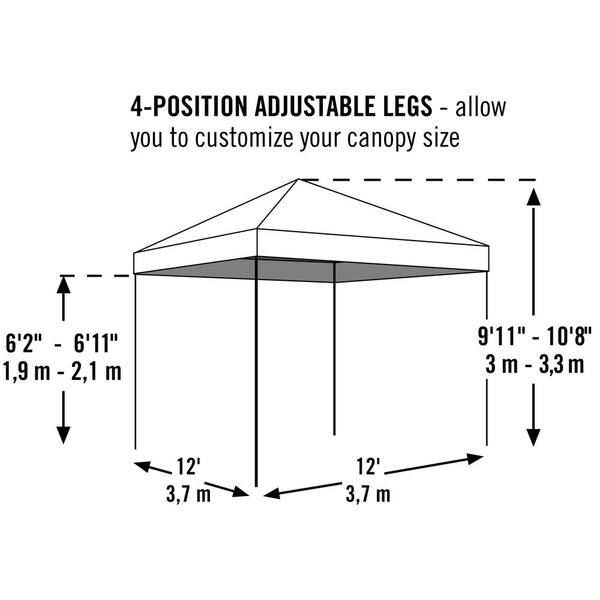 12 ft. D Straight-Leg Pop-Up Canopy 