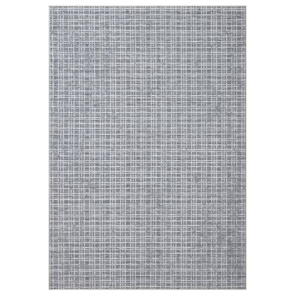 Garvee Modern Geometric Indoor Non-Slip Carpet Machine Washable Carpet Low Pile Foldable Carpet Dark Gray 10 x 13 ft. Area Rug